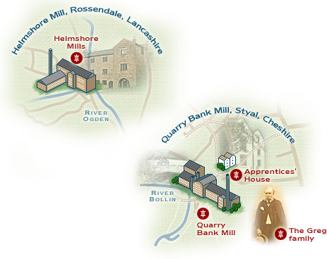 Rural scene map and illustration